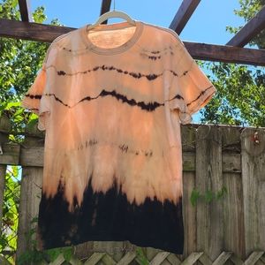 Bleach dye shirt unisex L